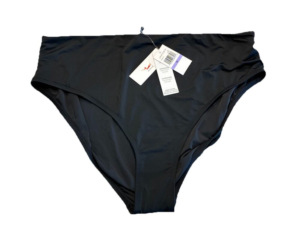 Jantzen 23171H Solids Comfort Core Tummy Control Swim Bottom Black Size 18